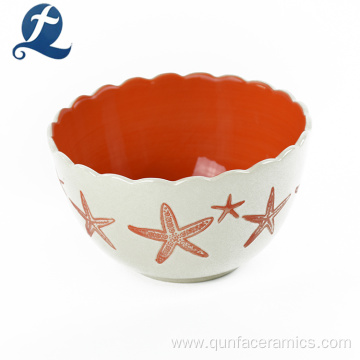 Factory Directly Sale Creative Printed Ceramic Snack Bowl